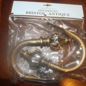 Home Classics Bristol Antique Drapery Holdbacks Timeless  Gold NEW